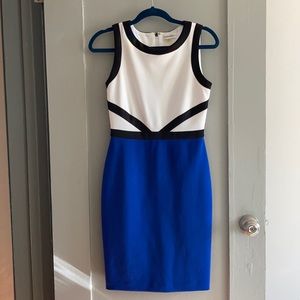 Calvin Klein Women's Blue Colorblock Sheath Dress